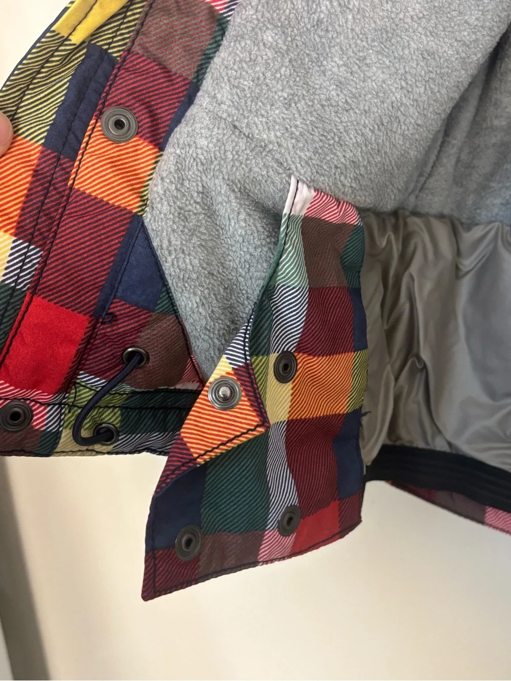 Mini Boden Multicolor Plaid Hooded Jacket Size 3-4 Fall Winter Coat Boys Girls